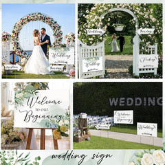 11 Pcs Wedding Direction Signs with Stakes, Wedding Welcome Signs Arrow Shaped W