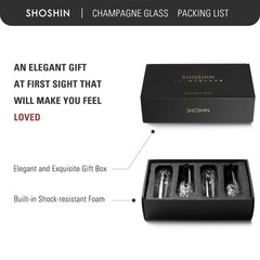 SHOSHIN Stemless Champagne Flutes, Hand Made, Set of 4, Toasting champagne gl…