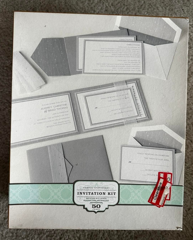 Gartner INVITATION KIT taupe blank invitations, envelopes, and response cards
