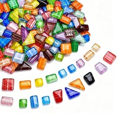 120 pcs Mosaic Tiles, CNYMANY Mixed Irregular Shapes Crystal Mosaic Glass Pie…