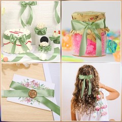 woric Sage Green Ribbon 1 Inch 50 Yards Light Satin 1 Inch,