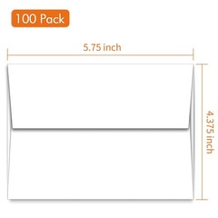 100 Pack A2 White Envelopes Self Sealing A2(4.375×5.75 in) – 100 Pack,