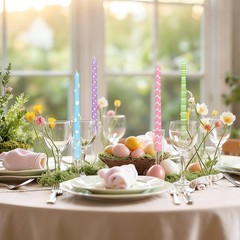 12Pcs Easter Dripless Taper Candles 10 Inch Long Unscented Candle Sticks Pastel