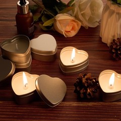 50 Sets Wedding Candle Favors – Heart Shaped Unscented Tea Lights with Gift Bags