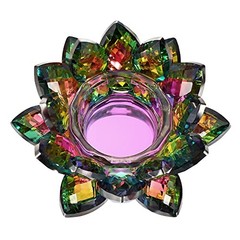 Crystal Lotus Flower Tea Light Holder – Lotus Petals Votive Candle Colorful
