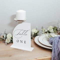 10 Pack White Acrylic Half Arch Sign with Stand | 5×7 Inch Half Arch Acrylic …