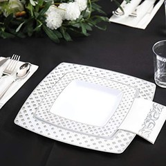Pack Paper Napkins Guest Towels Disposable Premium Quality 3-ply 200 Silver