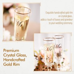 DUJUST Gold Champagne 10.3»*3.1» / 26.2cm*8cm, Diamond Glass