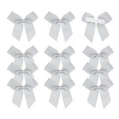 12Pcs Mini Grosgrain Ribbon Bow 2″ Self Adhesive Flower Bows Silver