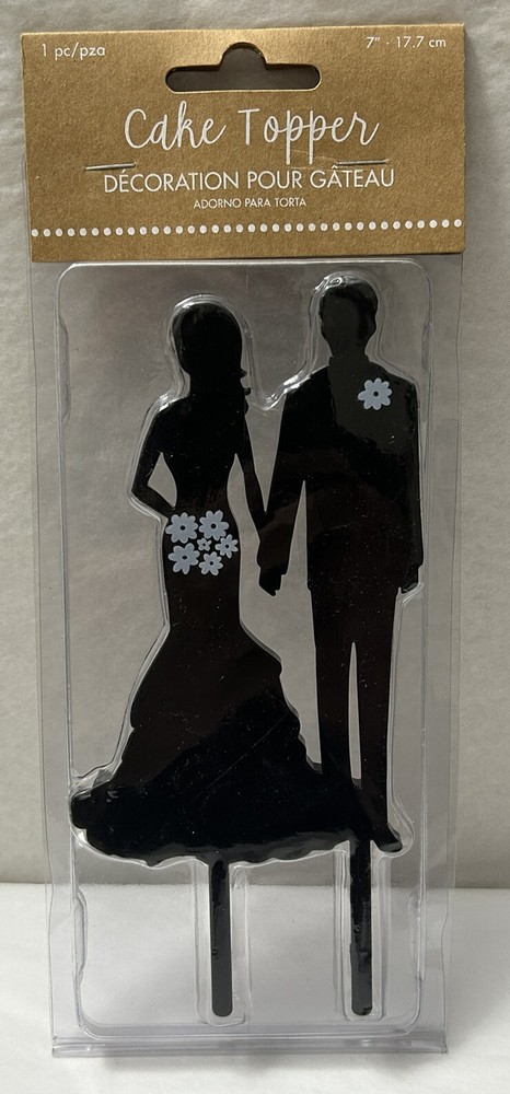 Bride & Groom Cake Topper | Wedding and Engagement Party, 7” New (G9)
