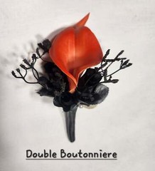 Orange Black Rose Calla Lily Bridal Wedding Bouquet Accessories