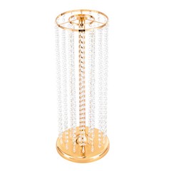 Gold Beaded Tall Wedding Centerpiece Cylinder 60 cm (23.6 in) Pack Of 10