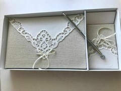 Guest Book and Pen Set, Lillian Rose Country Lace, White and Ivory