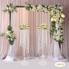 10PCS 80cm/31.5in Wedding Flower Vase Clear Acrylic Floral Stand for Table