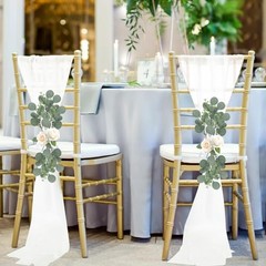24 Set Wedding Aisle Chair Decorations for Wedding Ceremony Round Eucalyptus