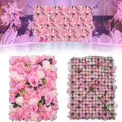 12* Artificial Flower Wall Silk Rose Dahlia Greenery Backdrop for Wedding Party