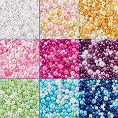 9 Bags Undrilled Resin Beads – 9 Colors – No Hole Round Imitation Pearl 2.55mm