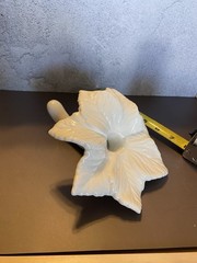 epergne bouquet holder white floral bridal flower stem vase, Signed