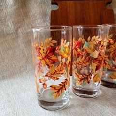 Royal Norfolk Libbey Fall Autumn Leaves 16oz Glasses – Set of 4