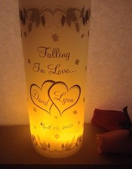 10 Personalized Fall Leaf Wedding Anniversary Vellum Luminaries Centerpieces