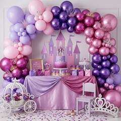 Pink and Purple Balloons, 60 PCS 12 Inch Metallic Purple and Pink Purple Pink