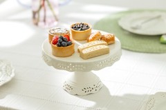 Grace Teaware White Victorian Fine Porcelain 8″ Cake Stand