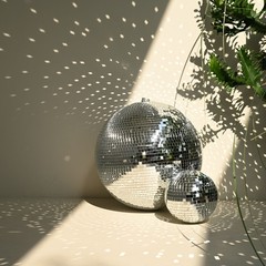 Yescom 4PCS 7″ Mirror Disco Ball Set Small Mini Hanging for Party Events Wedding