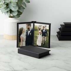 Neil Enterprises 4×6 Black Leather Self-Stick Photo Album – Holds 20 photos