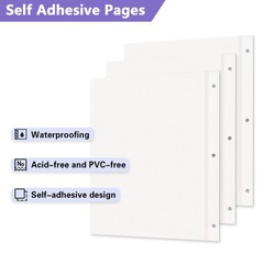 Photo Album Refill Pages for 3 Ring Binder, 50 Sheets/100 Pages Self Adhesive…