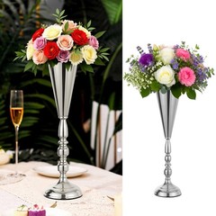 2/4/10Pcs Tabletop Vase Metal Wedding Flower Trumpet Vase Decorative Centerpiece