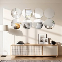 10 Pack Round Mirrors for Centerpieces, 6″ Small Circle 6inch/15cm, Silver