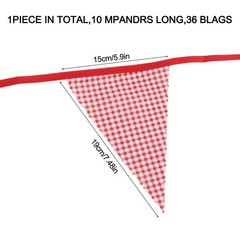 33 Ft Vintage Flower Fabric Bunting Banner 36 Triangle Flag for Party Decor