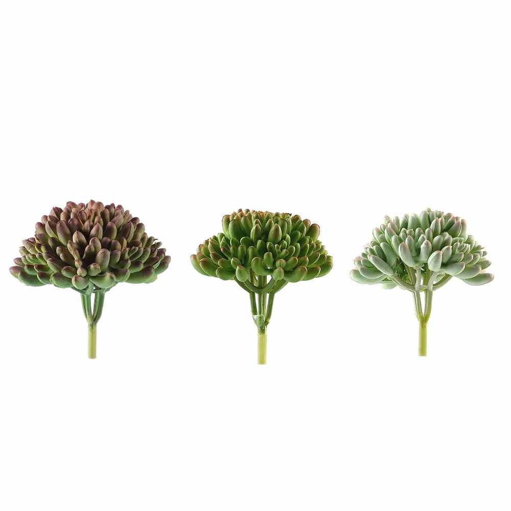 Set of 3 4″ tall Assorted Artificial Faux Jelly Bean Succulent Picks Stems Party