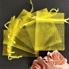 4×6 Inch Organza Gift Bags with Drawstring for Jewelry,Candy,Set of 100 Yellow F