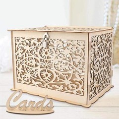 DIY Rustic Wedding Card Box with Lock Wooden Gift Card Box Holder Graduation …