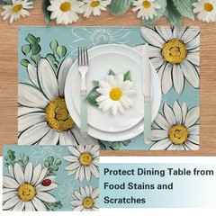 Croar Spring Summer Daisy Flower Placemats 12»X18», Spring-daisy