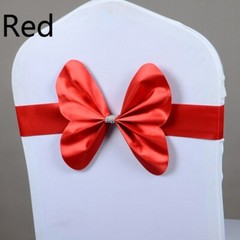 10PCS Chair Cover Bow Slider Sashes Wedding Birthday Party Cocktail Hotel Decor
