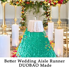 Duobao Aisle Runners For Weddings 2Ftx15Ft Green Sequin Aisle-Runner Wedding