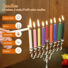 40 Pack Assorted Color Spell Chime Candles-4 Inch Mini 40Pack, Multicolor
