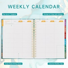 Teacher Planner 2026-2027, A4 ( 8.5*11.5″ ) Marble-B ( 08/2026 -07/2027 )
