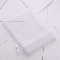 200 PACK Premium Sheer Organza Bags, White Wedding Favor Bags, Jewelry Gift Bags