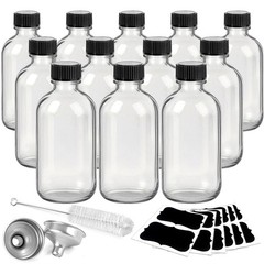 Showvigor 12 Pack 2oz Clear Glass Shot Bottles with Caps and…