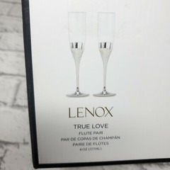 LENOX True Love Champagne Flute Pair 6oz, Set of 2, Silver plate
