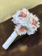 Fabric ,Lace Shabby Chic Handmade Bridal Bouquets