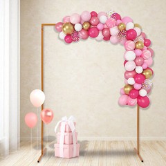 Square Wedding Arch, Gold Metal Framework Heavy Duty Backdrop Stand Garden