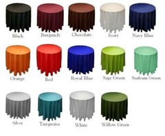 9 ROUND 120″ inch Tablecloth Polyester WEDDING 25 COLOR 5′ Ft table cover USA