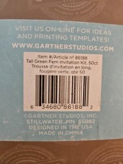 gartner new invitation kit 50 count tall green fern