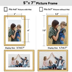 Picture Frames, Display Photos 4×6 with Mat or 5×7 Without Mat. It Can be Hun…