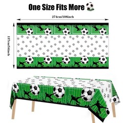 Kochorie 2 Pieces Soccer Party Tablecloth Plastic Soccer Themed Tablecover Di…