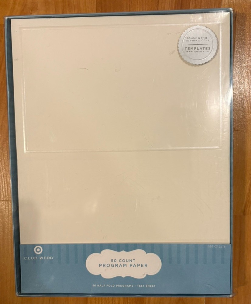 🌺NEW Gartner Studios Ivory & Pearl 50count + Extra 32 Half Fold Program Paper